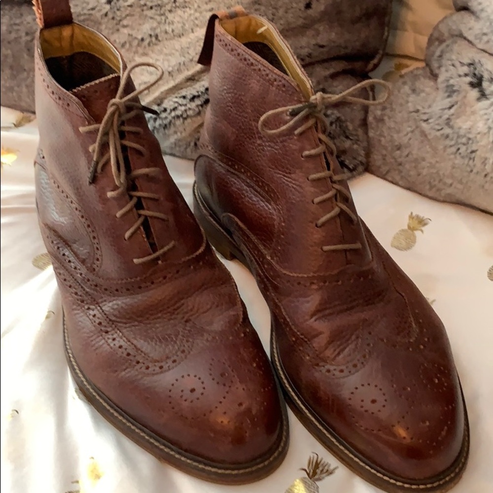 J brown leather boots like new 12